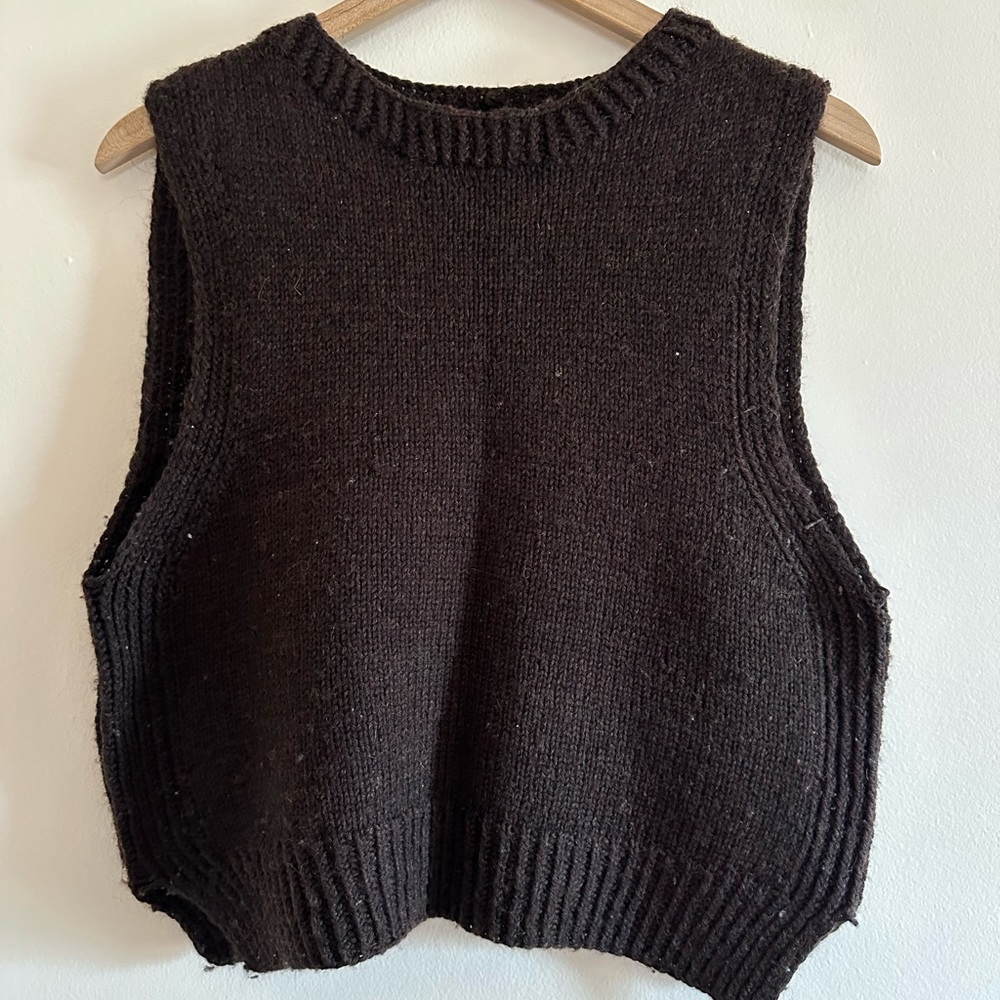 hand knit wool vest